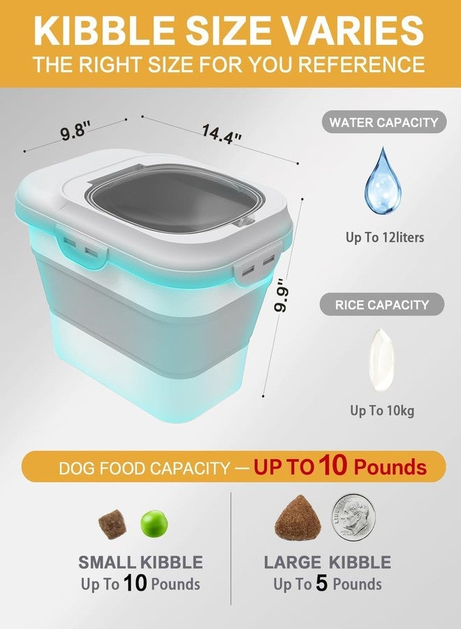 ANVS 2 Pack Dog Food Storage Container - Collapsible Cat Food Container with Airtight Lids, and Scoop,Dry Food For Dog, Cat and Other Pet Food (Grey, 10 lbs) - Image 3